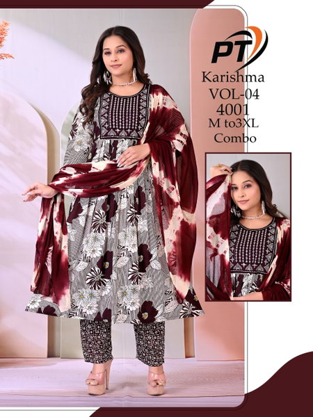 Karishma Vol 4 By Pt Rayon Online Kurti With Bottom Dupatta Wholesale